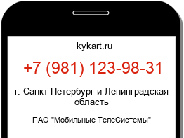 Информация о номере телефона +7 (981) 123-98-31: регион, оператор