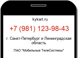 Информация о номере телефона +7 (981) 123-98-43: регион, оператор