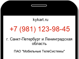 Информация о номере телефона +7 (981) 123-98-45: регион, оператор