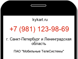 Информация о номере телефона +7 (981) 123-98-69: регион, оператор