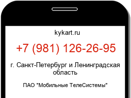 Информация о номере телефона +7 (981) 126-26-95: регион, оператор
