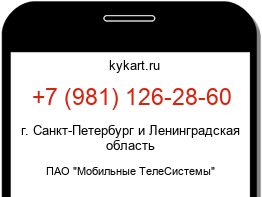 Информация о номере телефона +7 (981) 126-28-60: регион, оператор