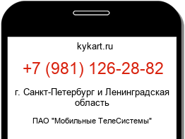 Информация о номере телефона +7 (981) 126-28-82: регион, оператор