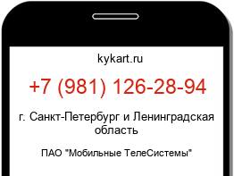 Информация о номере телефона +7 (981) 126-28-94: регион, оператор