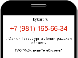 Информация о номере телефона +7 (981) 165-66-34: регион, оператор