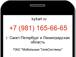 Информация о номере телефона +7 (981) 165-66-65: регион, оператор