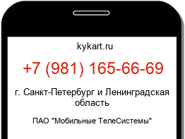 Информация о номере телефона +7 (981) 165-66-69: регион, оператор