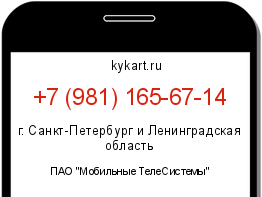 Информация о номере телефона +7 (981) 165-67-14: регион, оператор