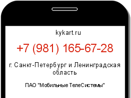 Информация о номере телефона +7 (981) 165-67-28: регион, оператор