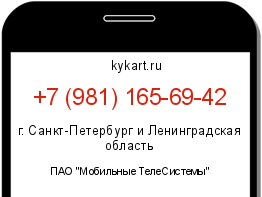 Информация о номере телефона +7 (981) 165-69-42: регион, оператор
