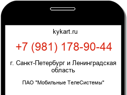 Информация о номере телефона +7 (981) 178-90-44: регион, оператор