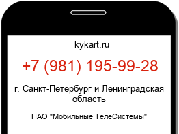 Информация о номере телефона +7 (981) 195-99-28: регион, оператор