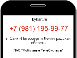 Информация о номере телефона +7 (981) 195-99-77: регион, оператор