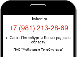 Информация о номере телефона +7 (981) 213-28-69: регион, оператор