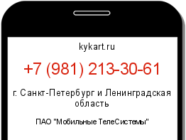 Информация о номере телефона +7 (981) 213-30-61: регион, оператор