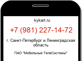 Информация о номере телефона +7 (981) 227-14-72: регион, оператор