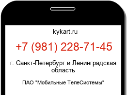 Информация о номере телефона +7 (981) 228-71-45: регион, оператор