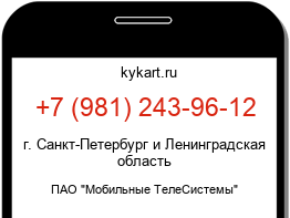 Информация о номере телефона +7 (981) 243-96-12: регион, оператор
