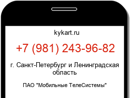 Информация о номере телефона +7 (981) 243-96-82: регион, оператор