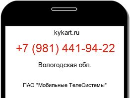 Информация о номере телефона +7 (981) 441-94-22: регион, оператор