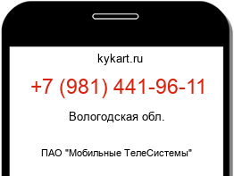 Информация о номере телефона +7 (981) 441-96-11: регион, оператор