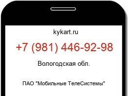 Информация о номере телефона +7 (981) 446-92-98: регион, оператор