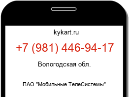 Информация о номере телефона +7 (981) 446-94-17: регион, оператор