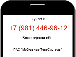 Информация о номере телефона +7 (981) 446-96-12: регион, оператор