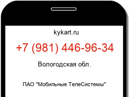 Информация о номере телефона +7 (981) 446-96-34: регион, оператор