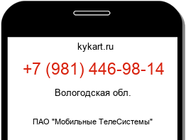 Информация о номере телефона +7 (981) 446-98-14: регион, оператор