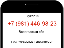 Информация о номере телефона +7 (981) 446-98-23: регион, оператор