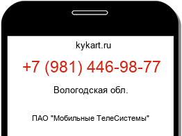 Информация о номере телефона +7 (981) 446-98-77: регион, оператор