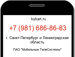 Информация о номере телефона +7 (981) 686-86-83: регион, оператор