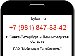 Информация о номере телефона +7 (981) 847-83-42: регион, оператор