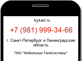 Информация о номере телефона +7 (981) 999-34-66: регион, оператор