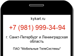 Информация о номере телефона +7 (981) 999-34-94: регион, оператор
