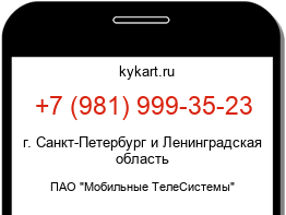Информация о номере телефона +7 (981) 999-35-23: регион, оператор