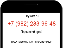 Информация о номере телефона +7 (982) 233-96-48: регион, оператор