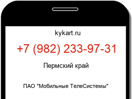 Информация о номере телефона +7 (982) 233-97-31: регион, оператор