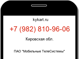 Информация о номере телефона +7 (982) 810-96-06: регион, оператор