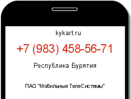 Информация о номере телефона +7 (983) 458-56-71: регион, оператор