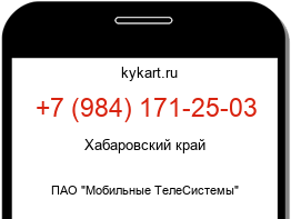 Информация о номере телефона +7 (984) 171-25-03: регион, оператор