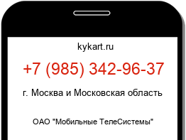 Информация о номере телефона +7 (985) 342-96-37: регион, оператор