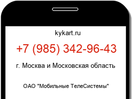 Информация о номере телефона +7 (985) 342-96-43: регион, оператор