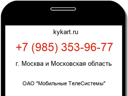Информация о номере телефона +7 (985) 353-96-77: регион, оператор