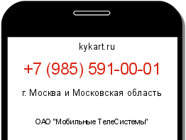 Информация о номере телефона +7 (985) 591-00-01: регион, оператор