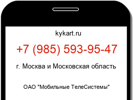 Информация о номере телефона +7 (985) 593-95-47: регион, оператор