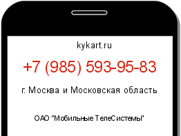 Информация о номере телефона +7 (985) 593-95-83: регион, оператор