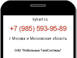 Информация о номере телефона +7 (985) 593-95-89: регион, оператор