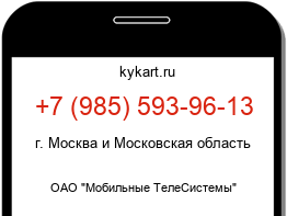 Информация о номере телефона +7 (985) 593-96-13: регион, оператор